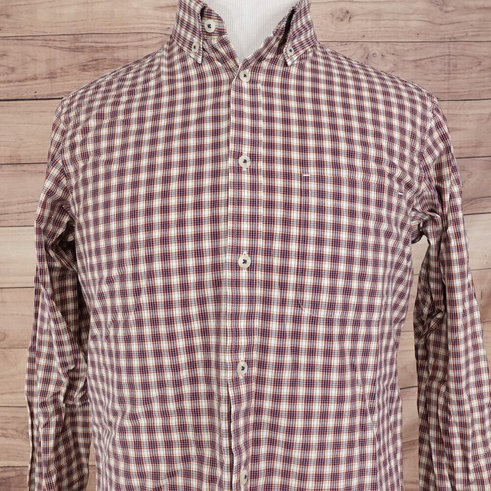 ROUNDTREE & YORKE TRIM FIT LONG SLEEVE BUTTON DOWN SHIRT MENS SIZE M MEDIUM‎